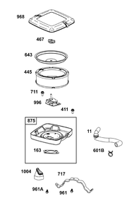Air Cleaner Group Diagram and Parts List for 389447-0123-E1  Briggs and Stratton Engine